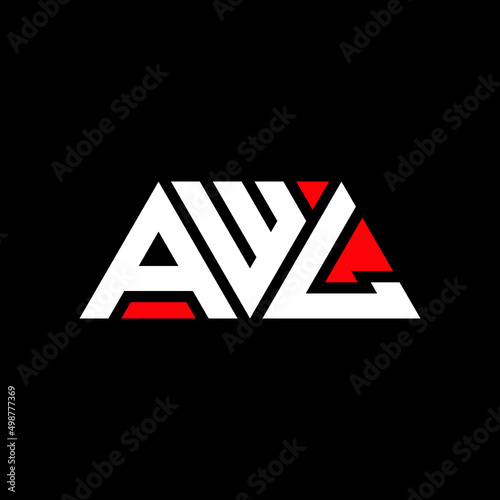 AWL letter logo design with polygon shape. AWL polygon and cube shape logo design. AWL hexagon vector logo template white and black colors. AWL monogram, business and real estate logo.