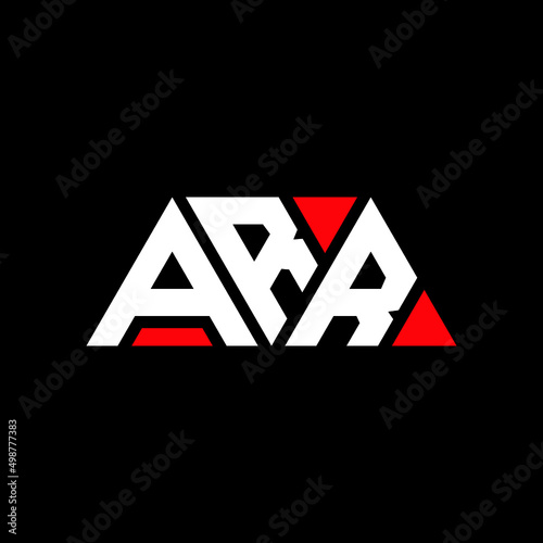 ARR letter logo design with polygon shape. ARR polygon and cube shape logo design. ARR hexagon vector logo template white and black colors. ARR monogram, business and real estate logo. photo