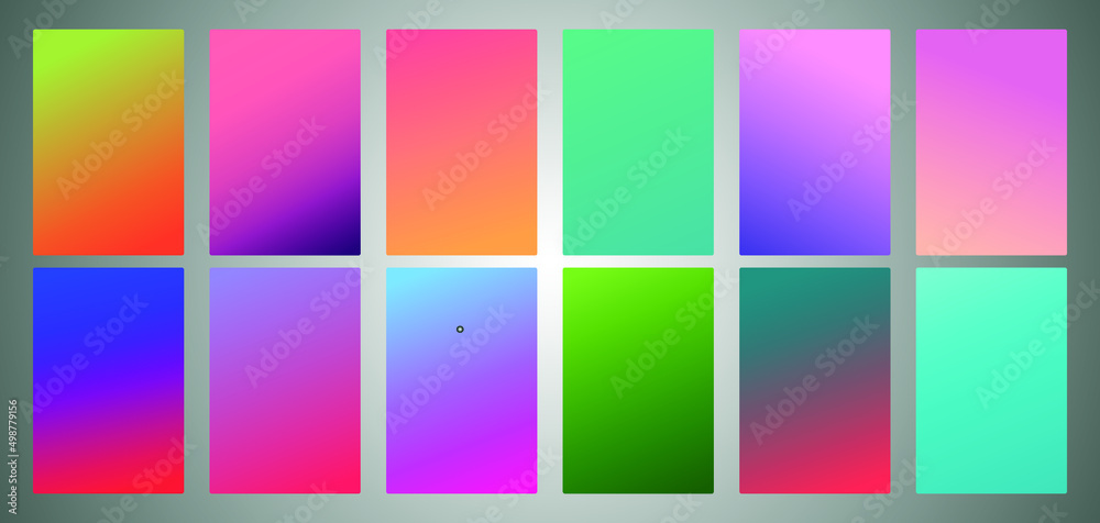 Abstract colorful vector blurred gradient backgrounds. Holographic template for your cover and design
