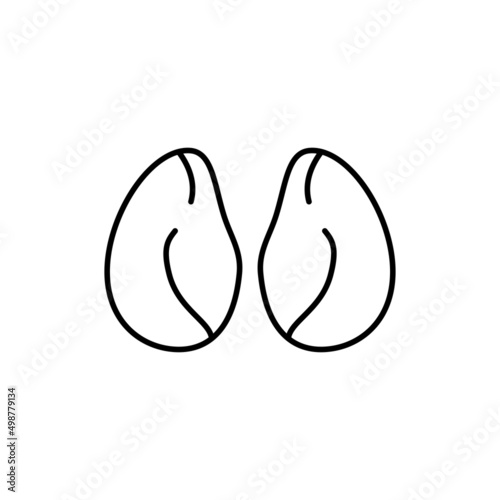 Chicken kidneys color line icon. Cutting meat.