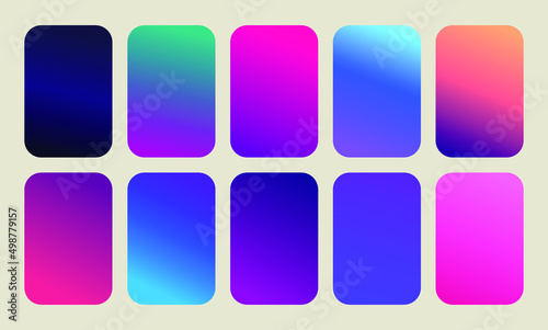 Abstract colorful vector blurred gradient backgrounds. Holographic template for your cover and design
