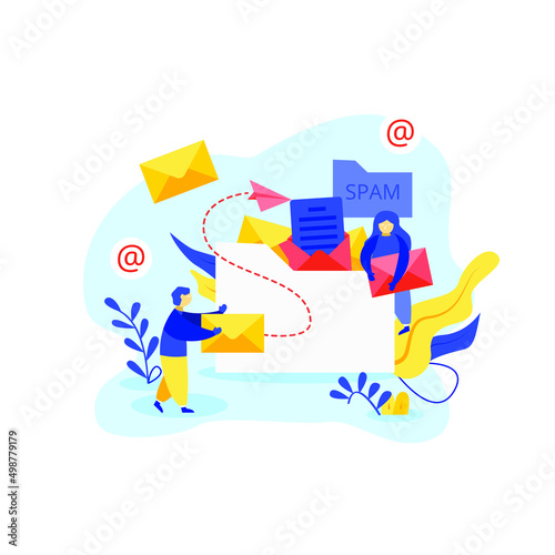 Email Warming Marketing Concept. Vector Illustration of Post Services.