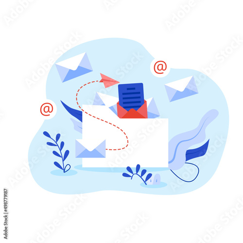 Mail Postal Services Concept. Vector Illustration of Email.