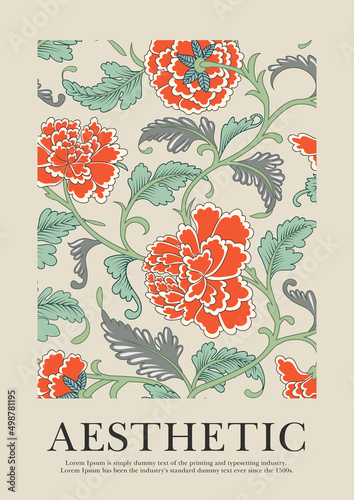 Wall art posters, brochure, decoration, flyer templates. Organic botanical floral branches hand drawn design, wallpaper. Graphic vintage vector plants illustration, pastel colors, elegant background.