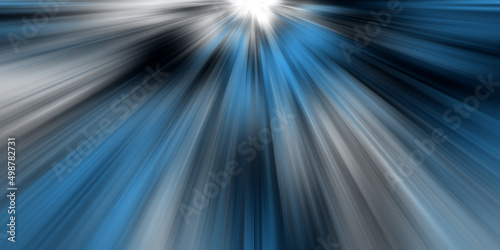 Abstract blue tone of high speed moving light 