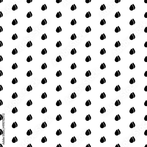 Square seamless background pattern from black water drop symbols. The pattern is evenly filled. Vector illustration on white background