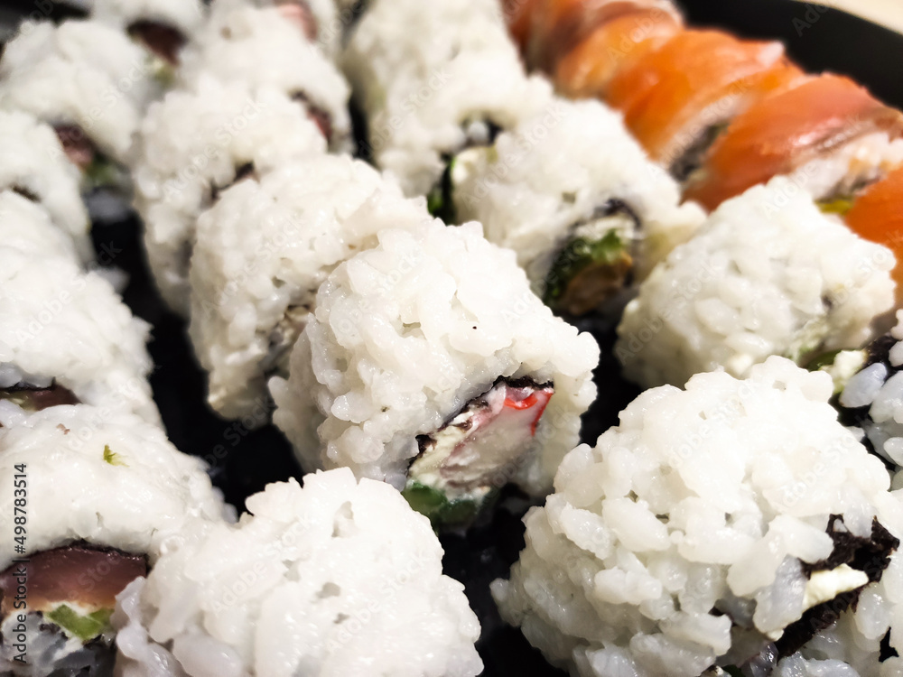 homemade sushi rolls japanese cuisine delicious set homemade sushi rolls japanese cuisine delicious set