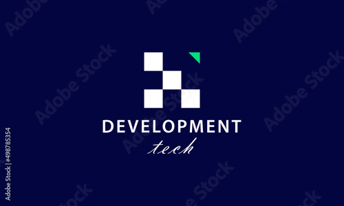 Creative digital development technology logo. Simple high tech design. Logo design concept for innovation and development.