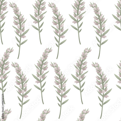 Fototapeta Naklejka Na Ścianę i Meble -  Pastel floral seamless pattern with pink flowers. Botanical illustrations for scrapbooking, wallpapers, textile, packaging, fashion, background.