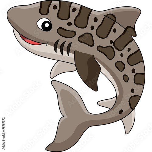 Leopard Shark Cartoon Colored Clipart Illustration photo