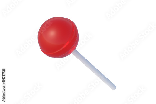 Lollipop on stick isolated on white background. 3d render