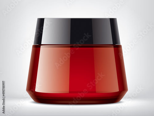 Cosmetic Color Glass Jar mockup illustration. 