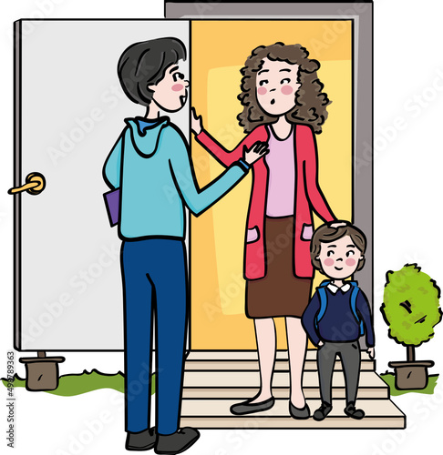 teacher visiting family
