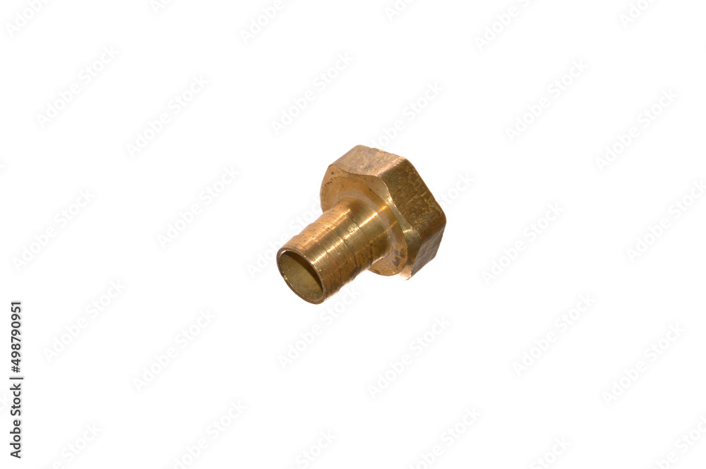 fitting on the hose isolated on white background fitting on the hose isolated on white background