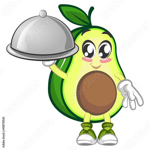 avocado cute cartoon mascot illustration vector 