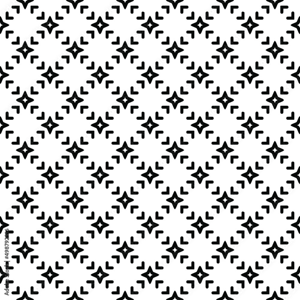 Black and white seamless pattern texture. Greyscale ornamental graphic design. Mosaic ornaments. Pattern template. Vector illustration. EPS10. Black and white seamless pattern texture. Greyscale ornamental graphic design. Mosaic ornaments. Pattern template. Vector illustration. EPS10.