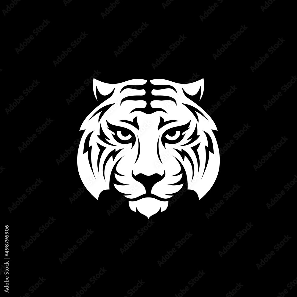 Obraz premium Tiger head vector logo icon illustration
