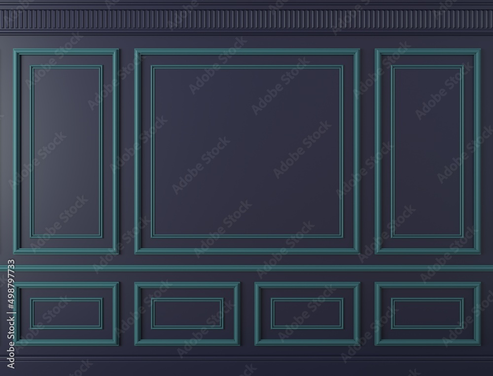 Classic wall of dark blue wood panels Classic wall of dark blue wood panels