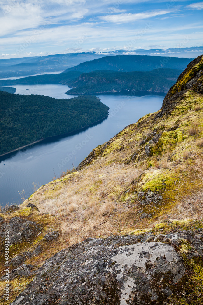 View of the Gulf Islands from Saltspring Island's Mount Maxwell Provincial Park, British Columbia, Canada
