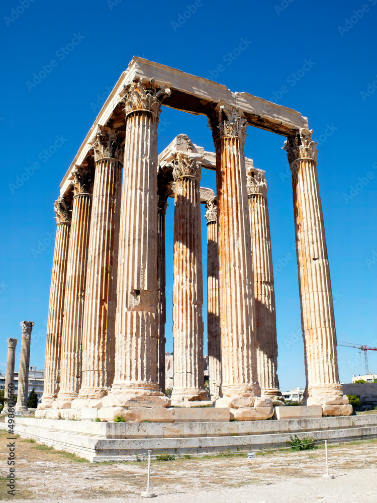 East facade of the Olympian Zeus ancient temple, Athens, Greece