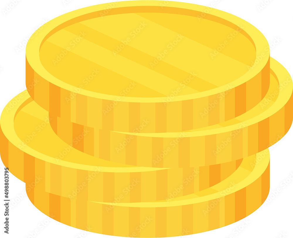 Coins. Heap of golden dollars. Money stack.