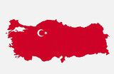 Map of the Turkey in the colors of the flag, administrative divisions, blank