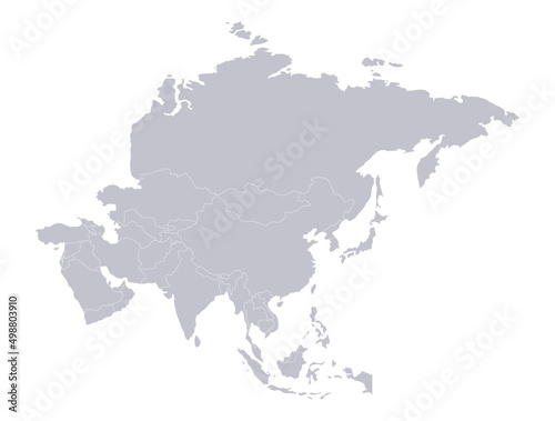 Asia map, individual states blank