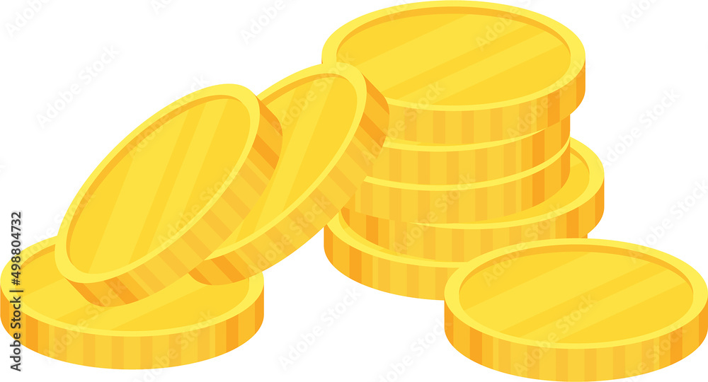 Coins. Heap of golden dollars. Money stack. Coins. Heap of golden dollars. Money stack.