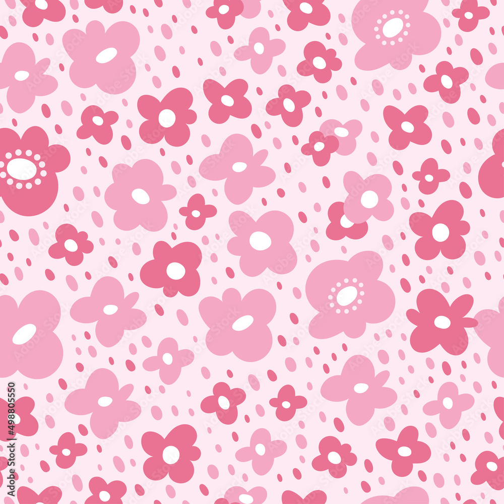 Garden flower, plants, botanical, seamless pattern vector design for fashion, fabric, wallpaper and all prints. Cute pattern in small flower. Small colorful flowers.