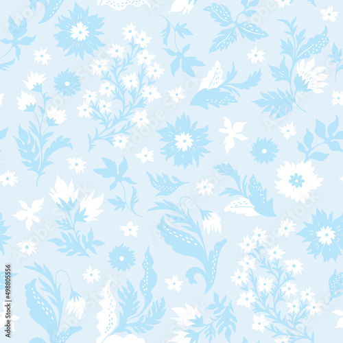 Garden flower, plants, botanical, seamless pattern vector design for fashion, fabric, wallpaper and all prints. Cute pattern in small flower. Small colorful flowers.