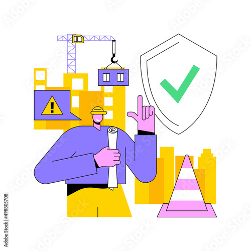 Workplace safety abstract concept vector illustration. Workplace assessment, safe labor conditions, occupational health, employee safety service, protected working environment abstract metaphor.