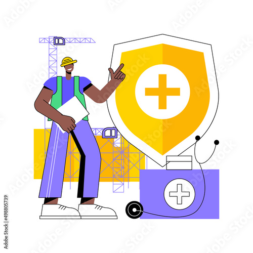 Occupational health abstract concept vector illustration. Occupational service, injury prevention, employee health and safety, OSH, workplace assessment, safe labor conditions abstract metaphor.