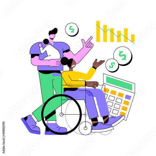 Anti-crisis family budget abstract concept vector illustration. Anti-crisis management, financial health, family economic decisions, low income, household budget saving measures abstract metaphor.