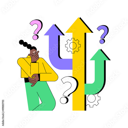 Choice abstract concept vector illustration. Decision making, finding solution, multiple possibilities, freedom of choice, no-brainer, difficulty of choosing, management abstract metaphor.