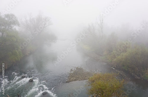 mist on the river