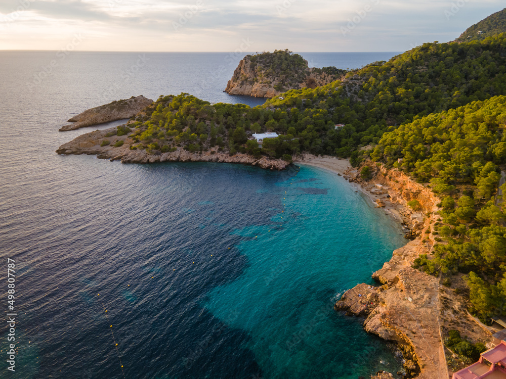 Cala Salada beach in Ibiza, Spain