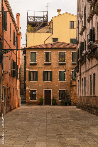 narrow street and architecture in Venice  Italy 