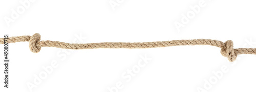 Fototapeta Naklejka Na Ścianę i Meble -  rope and two knots isolated on white background