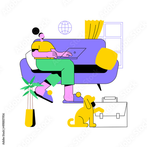 Freelance work abstract concept vector illustration. Freelancer job, remote work, online self-employment, freelance platform, available for hiring, independent web specialist abstract metaphor.