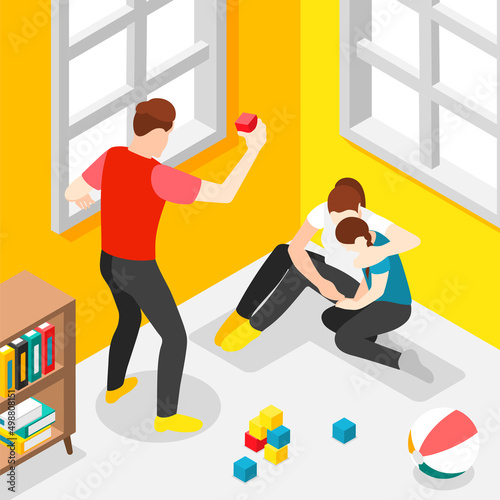 Domestic Violence Background Illustration