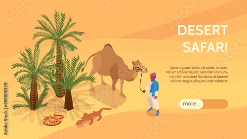 Desert Isometric Horizontal Banner