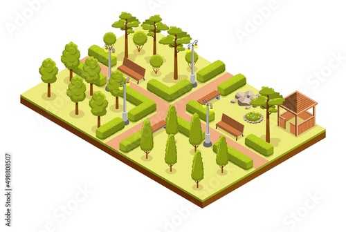 Isometric Park Lanes Composition