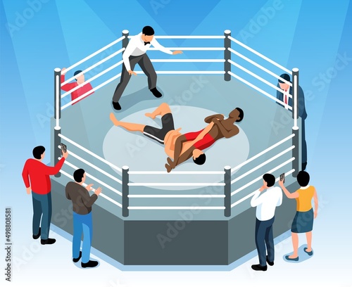 Mixfight Boxing Isometric Composition
