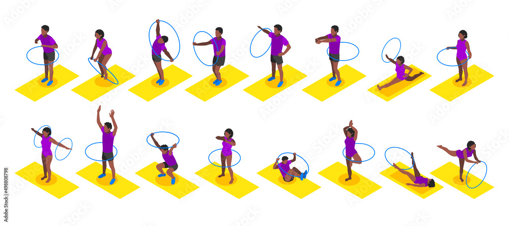 Hula Hoop Fitness Isometric Recolor Set