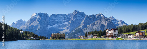 Beautiful Lago di Misurina in the Dolomites in Northern Italy, Europe photo