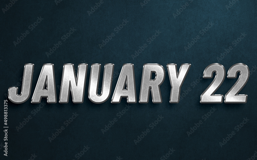 JANUARY IN SILVER HIGH RELIEF LETTERS ON DARK BACKGROUND JANUARY IN SILVER HIGH RELIEF LETTERS ON DARK BACKGROUND