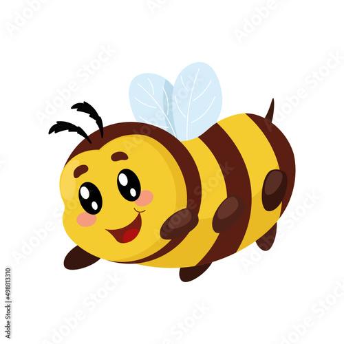 a cheerful honey bee with cute eyes and small wings. World Bee Protection Day