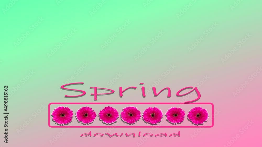 Pink Loading Sign Wallpaper Loading bar icon in progress with pink flowers on a gradient background ...
