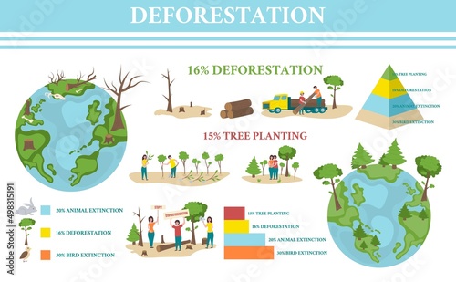 Deforestation Infographic Set