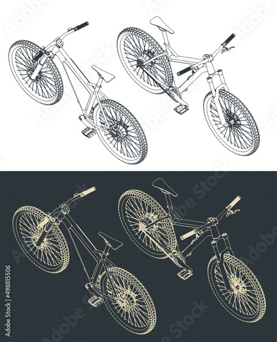 Electric bike isometric blueprints